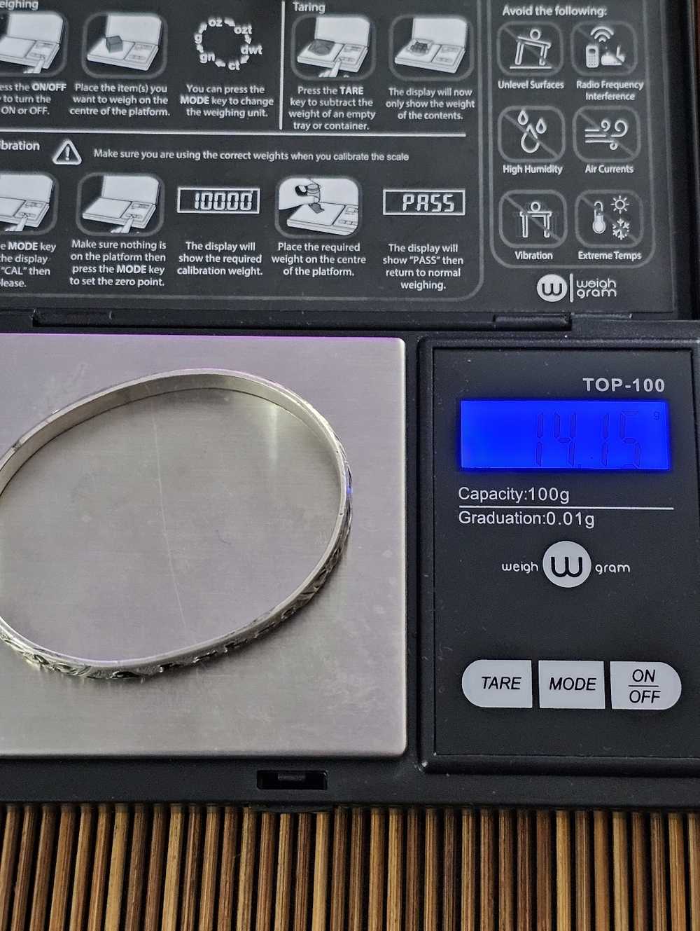 925 Silver Akahai Childs Bangle Bracelet (Vintage) - Picture 11 of 11
